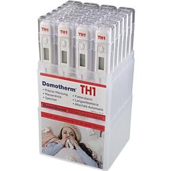 Ein Kasten mit mehreren digitalen Fieberthermometern der Marke Domotherm TH1.