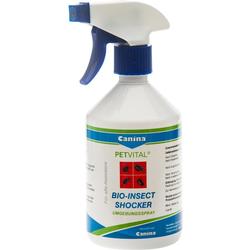 Flasche mit Insektenspray für Haustiere, genannt "Bio-Insect Shocker".